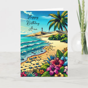 Personligen Tropical Ocean Scene Grattis på födels Kort