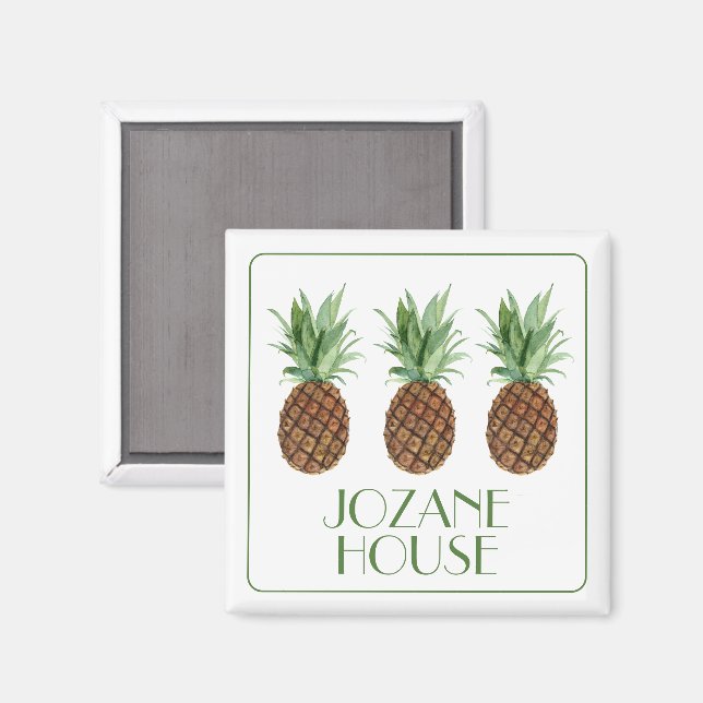 Personligen Tropiska ananas Magnet (Front/Back)