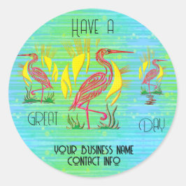 Personligen Tropiska fåglar Runt Klistermärke