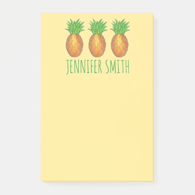 Personligen Tropiskt anananas ananas efter det att Post-it Block (Framsida)
