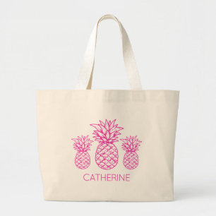 Personligen Tropiskt anananas från Preppy Rosa Jumbo Tygkasse