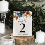 Personligen Tunga och rost vattenfärg Boho-Blommig Bordsnummer<br><div class="desc">Det här vackra bordsnumret för blommigt har vattenfärgblommor och anpassningsbarna på båda sidor av kortet. Använda mallen som du vill fylla i informationen i. Du kan använda funktionen "Anpassa ytterligare" för att ändra teckensnittet (storlekt,  stil,  färg),  lägga till mer linjer text eller ändra layouten.</div>