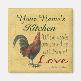 Personligen tupp Kitchen Magnet med ditt namn