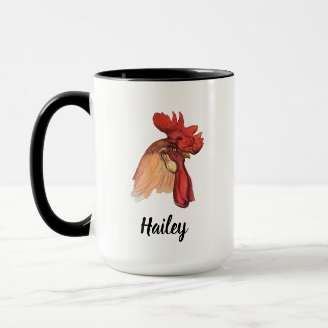 Personligen tupp Mugg - Tupp Kaffe Mugg (Vänster)