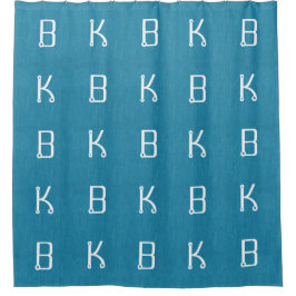 Personligen Turkvoise Denim Jeans Fabric Initialer