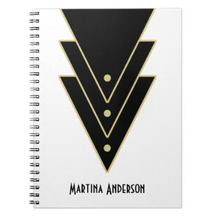 Personligen Tuxedo Modern Art Deco Anteckningsbok