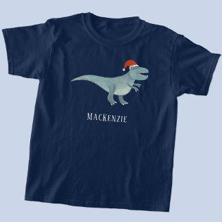Personligen Tyrannosaurus Rex jul Santa Hat T Shirt