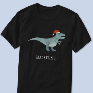 Personligen Tyrannosaurus Rex jul Santa Hat T Shirt