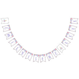 Personligen Unicorn Ansikte Birthday Banner Vimplar