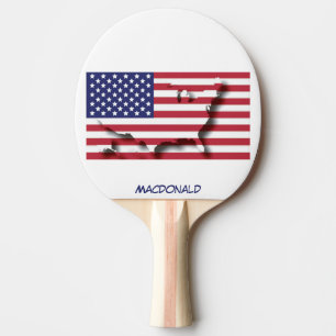 PERSONLIGEN USA FLAGGA & KARTA PINGISRACKET