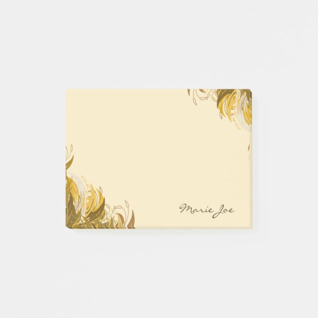 Personligen Utskrift av söt Blommigt Boarder  Post-it Block (Framsida)