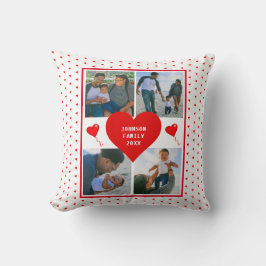 Personligen Valentine Heart i Photo Collage Family Kudde