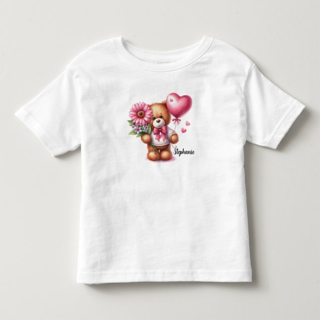 PERSONLIGEN VALENTINES DAY i NALLE T Shirt (Framsida)