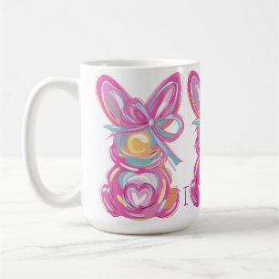 personligen Vår bunnies med en inledande Kaffemugg