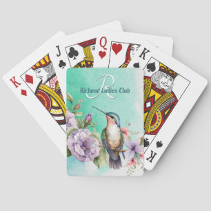Personligen Vattencolor Hummingbird and Flowers Casinokort