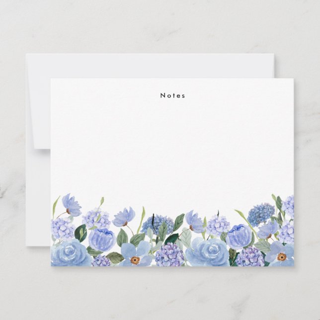 Personligen Vattenskärg blå Hydrangeas Anteckningskort (Framsida)