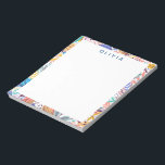 Personligen vid det tropiska botaniska Mönster Anteckningsblock<br><div class="desc">En roligt botaniskt mönster av blommor och löv i en färgfull tropisk färg palett,  personlig med namn eller den ordalydelse du väljer.</div>