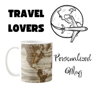 Personligen vintage World Map Kaffemugg