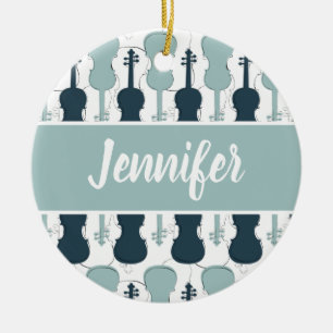 Personligen Violin Viola Player Musician Gift Julgransprydnad Keramik