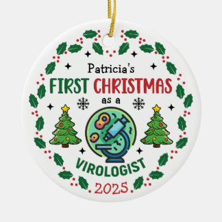 Personligen Virolog Första jul Julgransprydnad Keramik