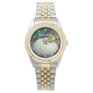 Personligen Vit Dam-glapp, fyrkantig blomma Armbandsur