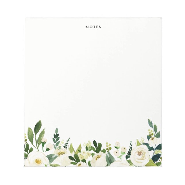 Personligen Vit Vår blommor Anteckningsblock (Framsida)