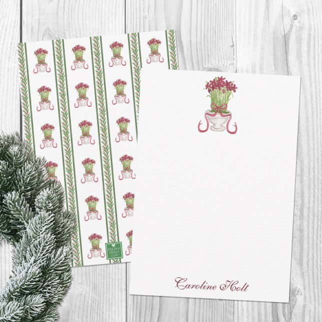 Personligen Watercolor Burgundy Amaryllis Tack Kort (Skapare uppladdad)