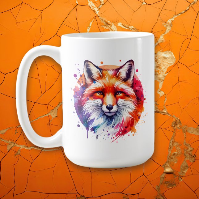 Personligen Watercolor Fox Illustration Kaffemugg (Skapare uppladdad)