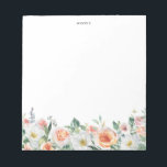 Personligen Watercolor Garden Ro Garland Anteckningsblock<br><div class="desc">En elegant och ett vismiskt anteckningsblock med en vattenfärgad garvmark bestående av ro,  kål ro,  vitblommor och löv. Det här blir en feminininisk perfekt för ditt kontor. Anpassa genom att lägga till en namn- eller kort-fras.</div>