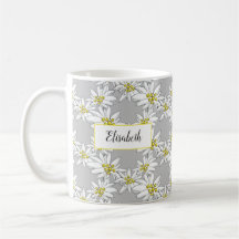 Personligen Watercolor Hand-Drawn Edelweiss