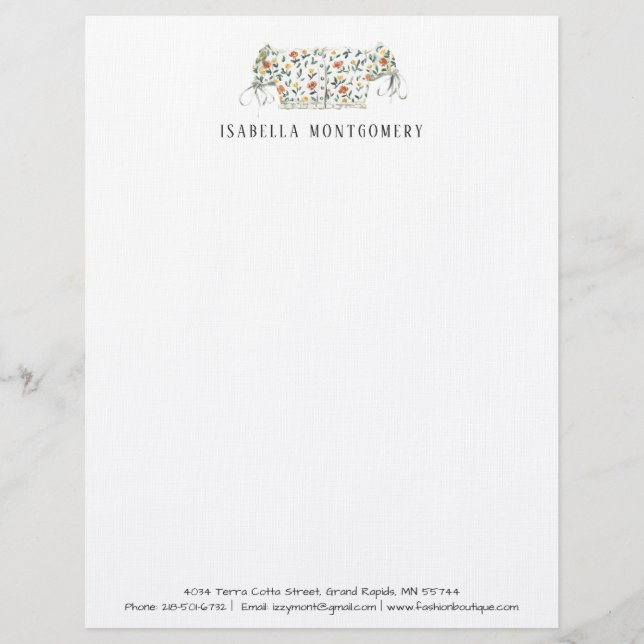 Personligen Watercolor Mode Design Letterhead Brevhuvud (Framsida)