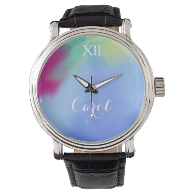 Personligen Watercolor Namn Armbandsur (Framsida)
