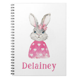Personligen Watercolor Preppy Bunny Anteckningsbok
