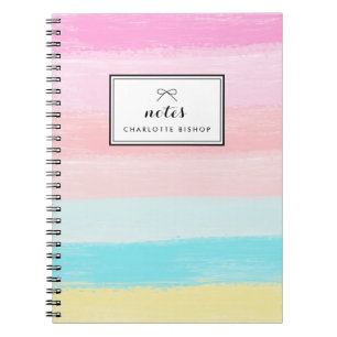 Personligen Watercolor Rainbow Pastel Rand Anteckningsbok