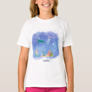 Personligen Watercolor Sea Life T Shirt
