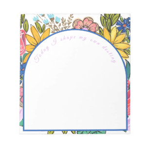Personligen Watercolor Summer Blommigts Anteckning Anteckningsblock