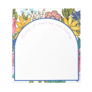 Personligen Watercolor Summer Blommigts Anteckning Anteckningsblock