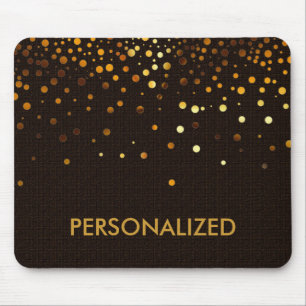 Personligen White Guld Glitter Confetti Faux Musmatta