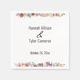 Personligen Wildblommor med flera färger i vattenf Pappersservett