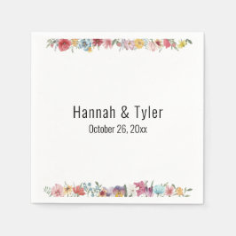 Personligen Wildblommor med flera färger i vattenf Pappersservett