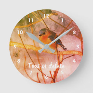 Personligen Winter Bluebird Abstrakt  Rund Klocka