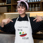 Personligen Wok Star Veggie Chef Förkläde<br><div class="desc">Säg till alla att när det gäller matlagning,  så är du okej! Underbar för doftkockar,  asiatisk fläkt eller Vegans och vegetarianer.</div>