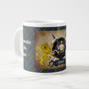Personligen Wood Klan Badge & Tartan Jumbo Mugg
