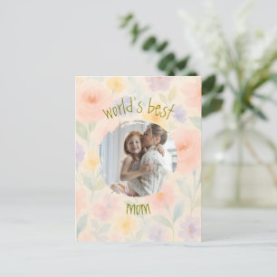 Personligen World's Best Mamma' Blommigt Card Vykort