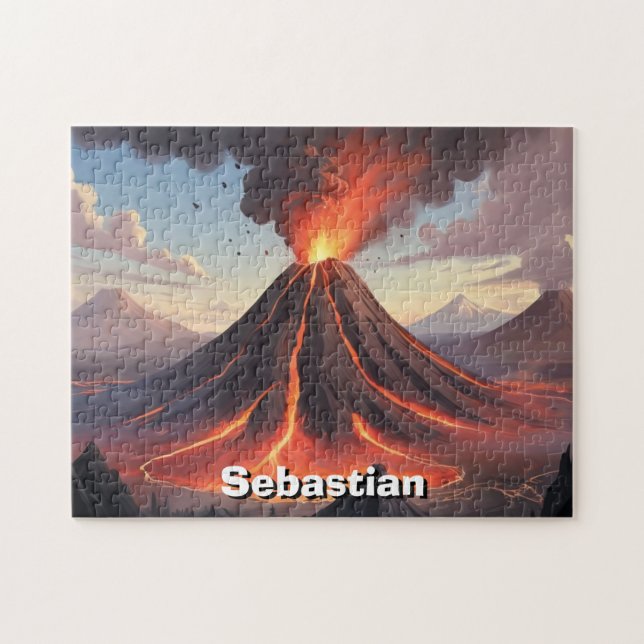 Personligen Young Volcano Scientist Pussel (Horisontell)