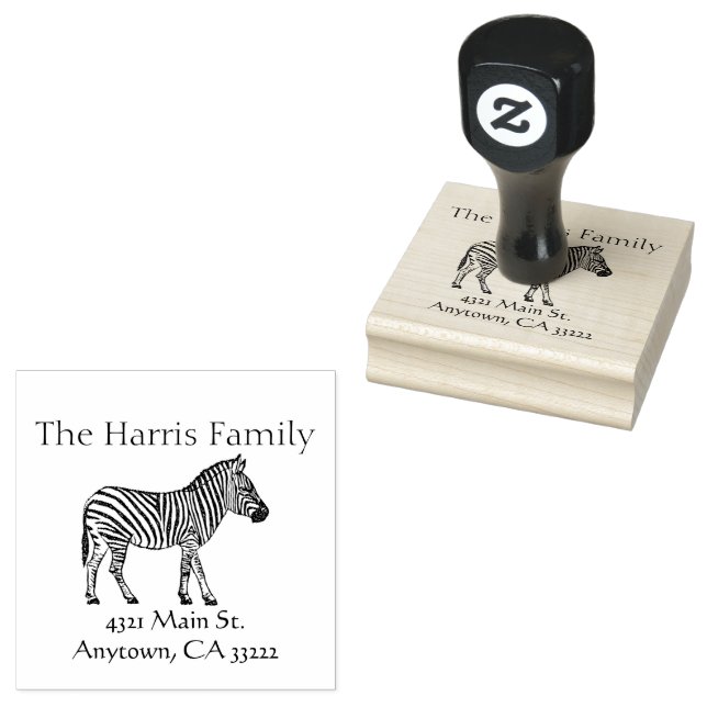 Personligen Zebra Illustration Stämpel (Stämplad)
