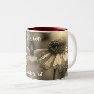 Personligen Zinnia Flower Sepia     Två-Tonad Mugg