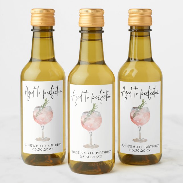 Personligens Åldras till Perfection Mini Vinetikett (Flaskor)