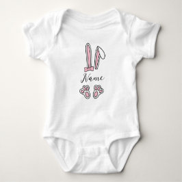 Personligens anpassade namn Bunny Monogram Flicka T Shirt