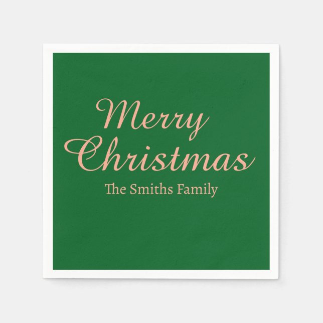 Personligens anpassade namn Modern God jul Pappersservett (Framsidan)